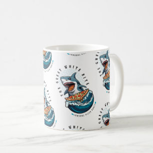 Mug Pizza pour manger des requins Le Grand Bite Blan
