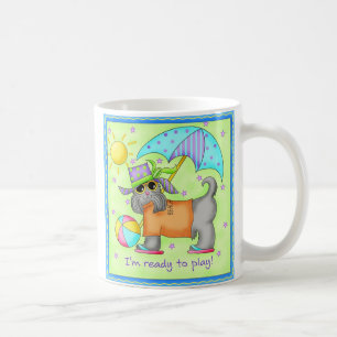 Mug Plage Chien Whimsy Art Vert bleu
