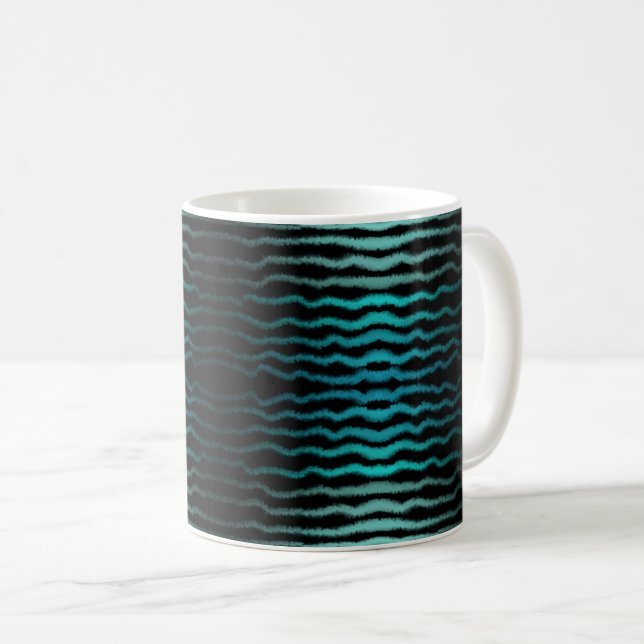 Mug Plage côtière Salé Vagues Turquoise Art Abstrait (Devant droit)