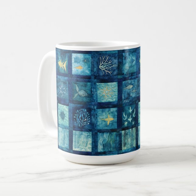 Mug Plage de la mer bleue (Devant gauche)