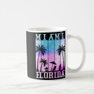 Mug Plage de Miami Floride Palmier Vintage Coucher de