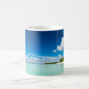 Mug Plage de palmiers bleu profond eaux aquamarines