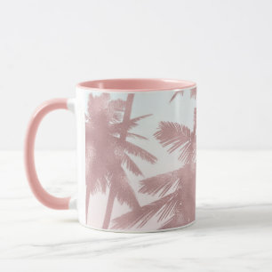 Mug Plage de Palmiers roses Gold Rose Ombre Palmiers C