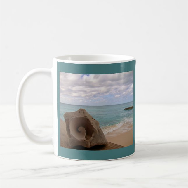 Mug Plage de paradis de Shell de conque (Gauche)