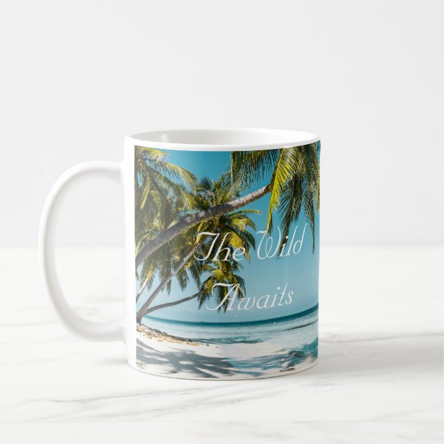 Mug Plage de sable tropical océan aventure personnalis (Gauche)