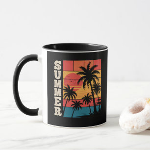 Mug Plage de soleil couchant moderne et tendance Palm 
