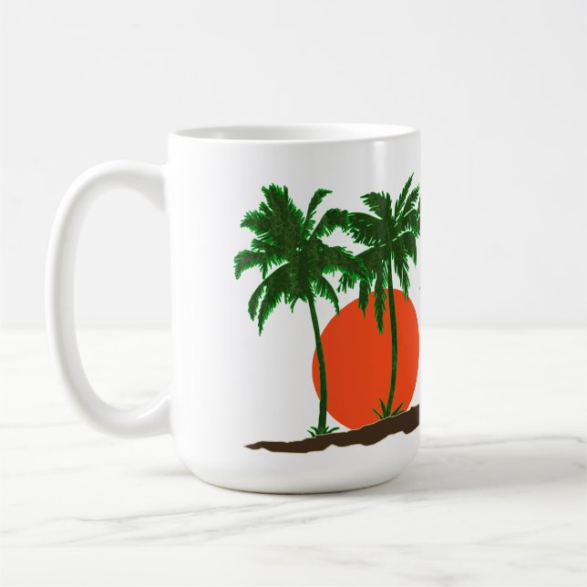 Mug Plage de Surf de soleil couché de palmiers (Gauche)