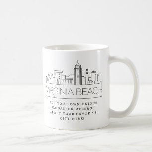 Mug Plage de Virginie Stylisé Skyline   Slogan person