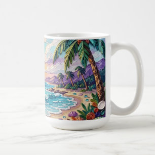 Mug Plage d'Impasto et coucher de soleil et lever de s