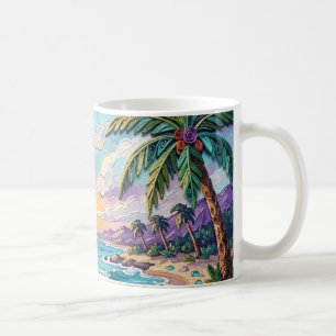 Mug Plage Impasto et coucher et lever de soleil sur ve