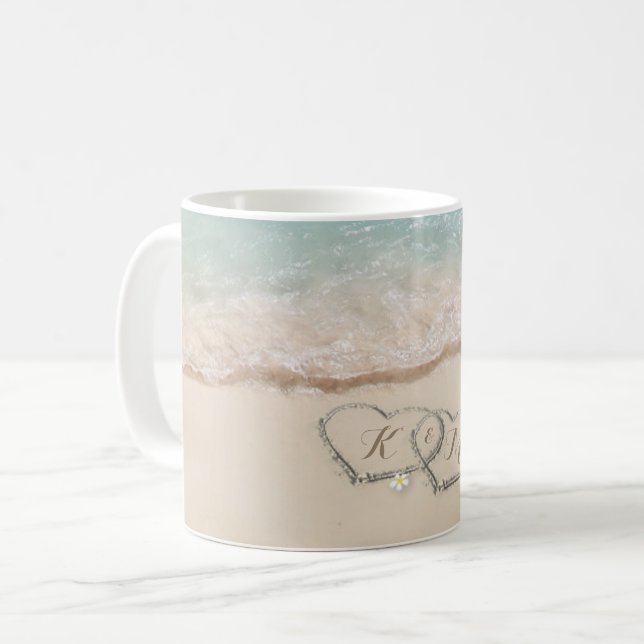 Mug Plage Maison Couples Initiales (Devant gauche)
