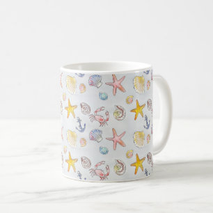 Mug Plage Nautique Ocean Beach Starfish Seashell Paste