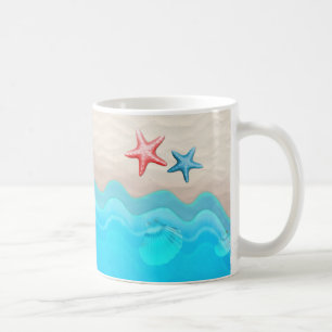 Mug Plage sablonneuse et étoiles de mer