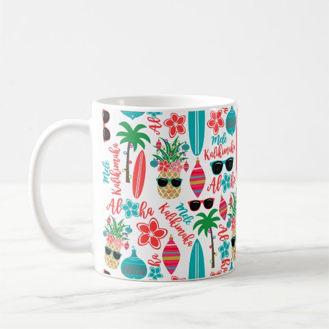 Mug Plage tropicale Ananas hawaïen Mele Kalikimaka (Gauche)