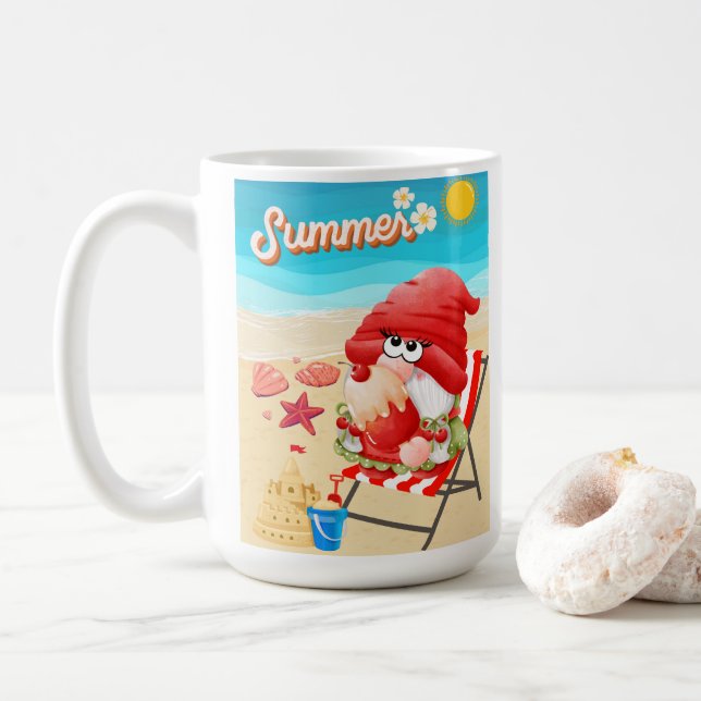 Mug plage, vacances (Avec donut)