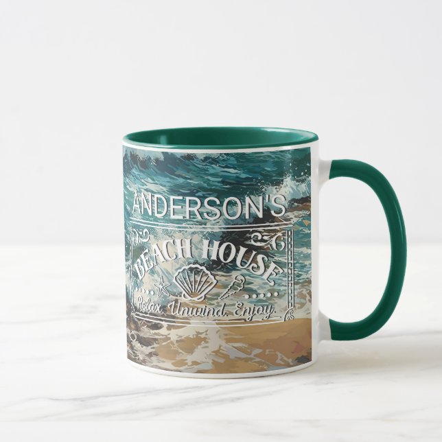 Mug Plage Vagues et peinture à thème Sable (Droite)