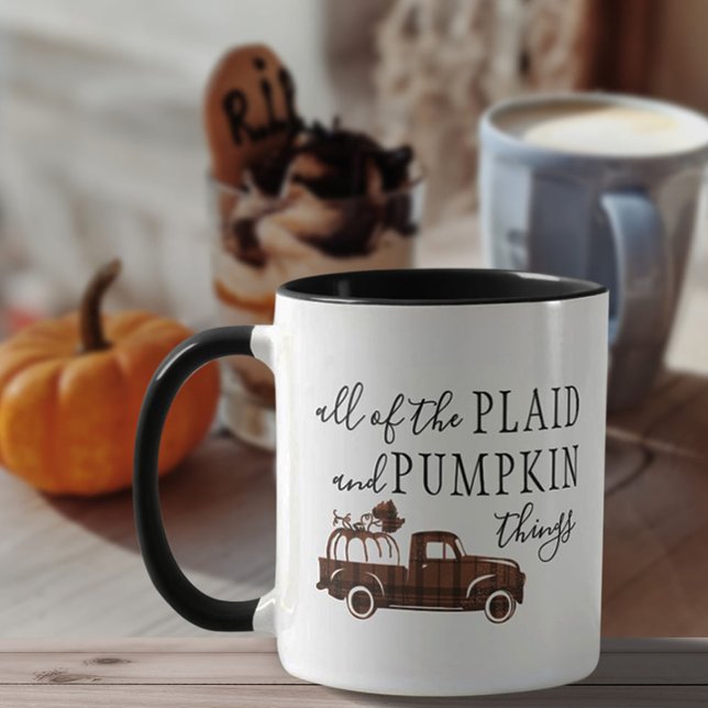 Mug Plaid and Citrouille Fall Farmhouse Rustique (Créateur téléchargé)