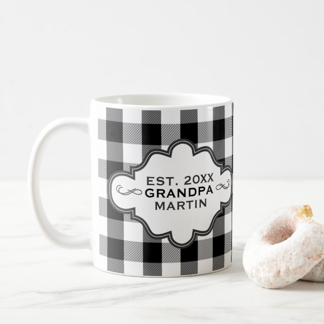 Mug Plaid chic de Buffalo du pays fait sur commande (Avec donut)