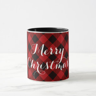 Mug Plaid classique rouge et noir - Joyeux Noël