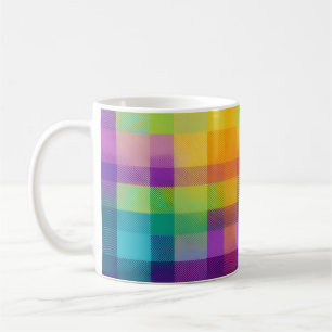 Mug Plaid couleur multicolore violet vert orange