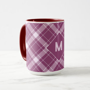 Mug Plaid Monogramme personnalisé / Motif Tartan