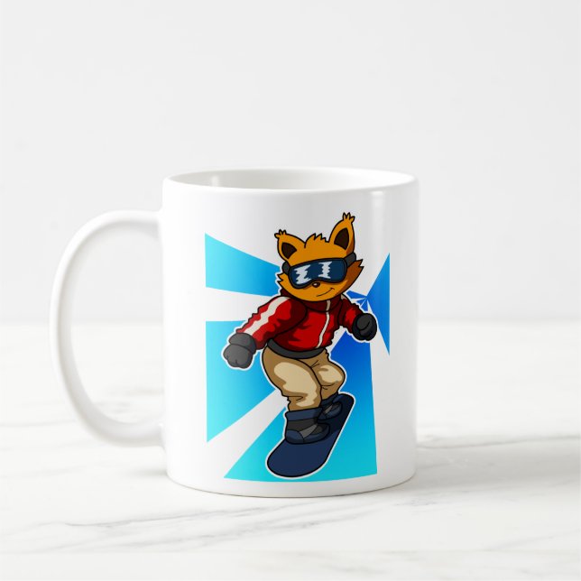 Mug Plaisant Chat Snowboardeur Lecteur Snowboard Lover (Gauche)