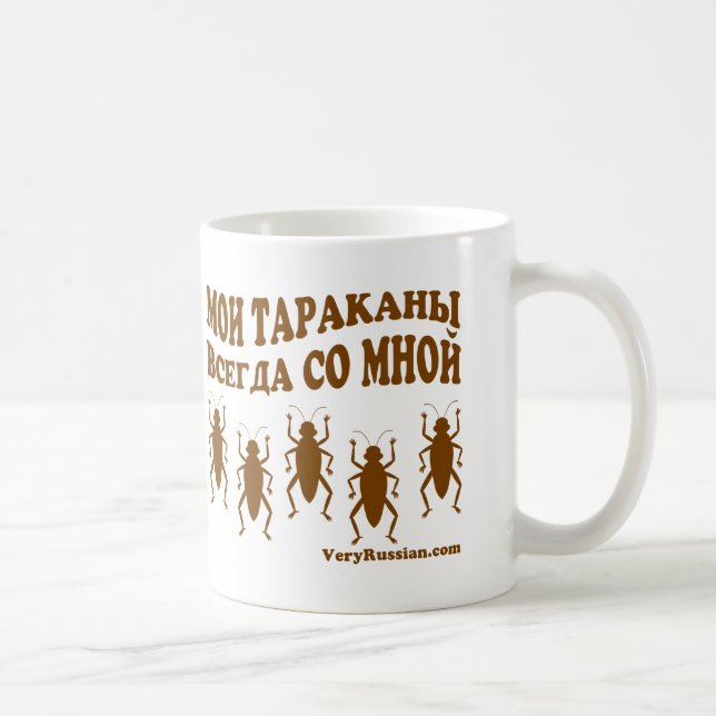 Mug Plaisanterie de Russe de Tarakany (Droite)