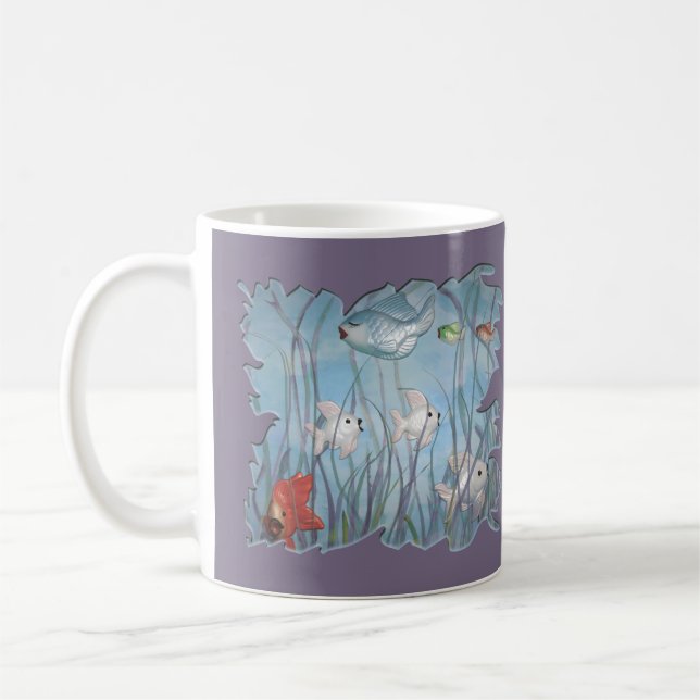 Mug plaisir avec chalkware poisson aquarelle style (Gauche)