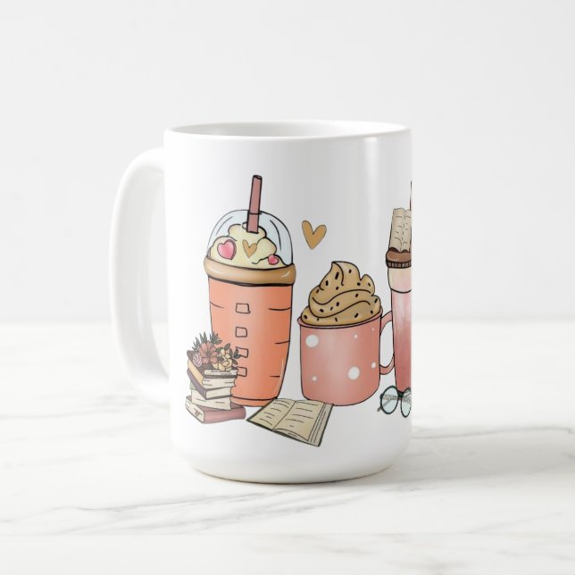 Mug Plaisir de l'amoureux du livre et du café (Devant gauche)