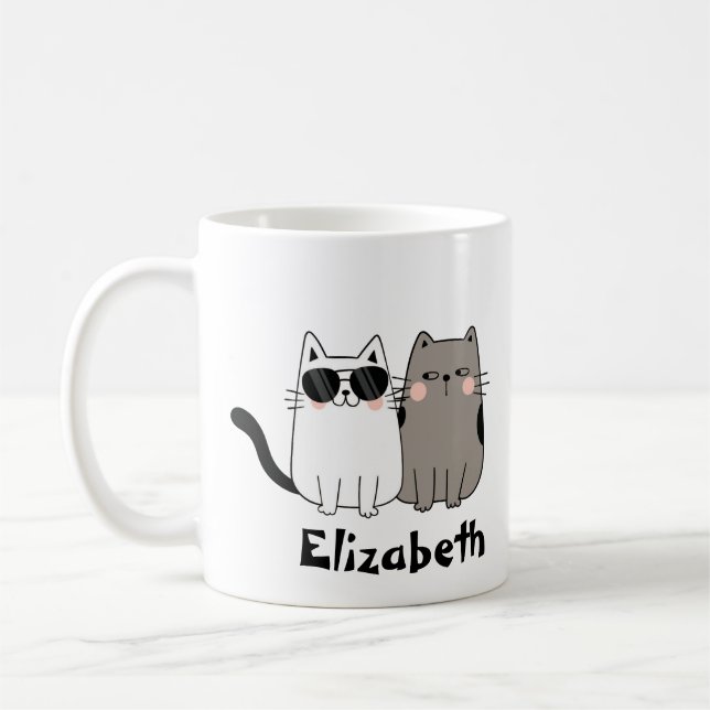 Mug Plaisir Personnalisé "My Childen Purr" Chats Noir  (Gauche)