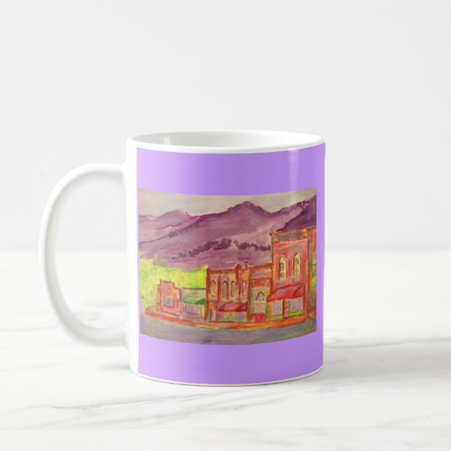 Mug plan d'aquarelle de montagne (Gauche)