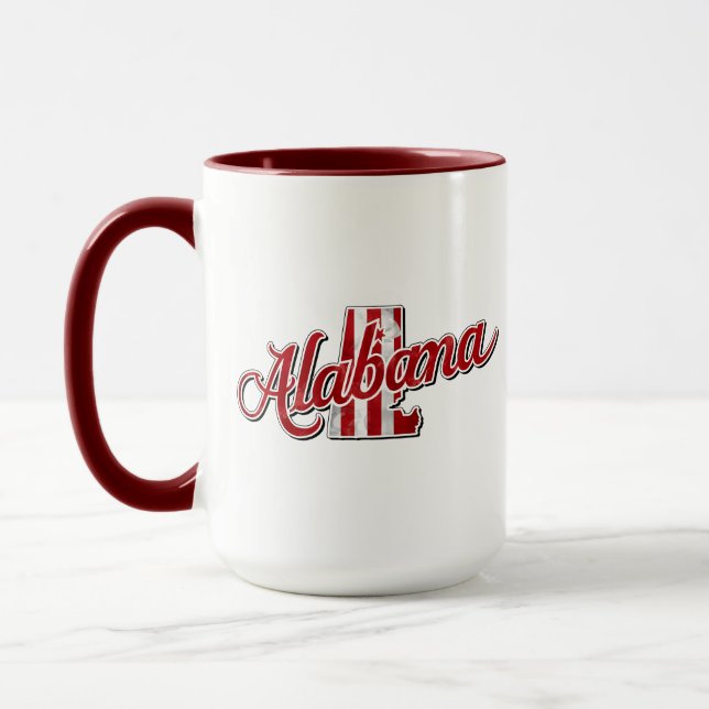 Mug Plan de l'État de l'Alabama rouge (Gauche)