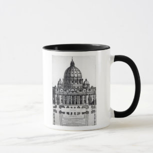 Mug Plan de St Peter, Rome, gravé par