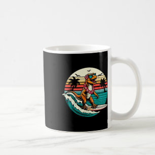 Mug Planche de surf dinosaure drôle plage été surfant 