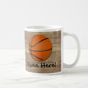 Mug Plancher personnalisé en bois de basket-ball