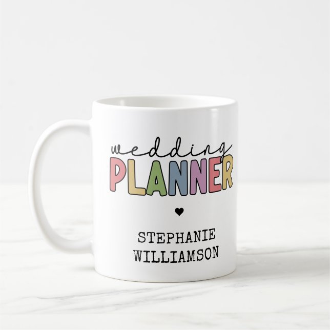 Mug Planificateur d'événements de mariage personnalisé (Gauche)