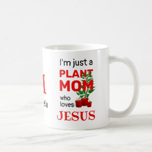 Mug Plante chrétien MOM AIME JÉSUS Monogramme