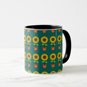 Mug Plante de tournesol Kawaii dans un pot