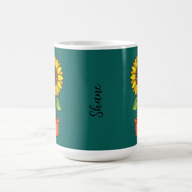 Mug Plante de tournesol Kawaii dans un pot | Ajouter d (Centre)