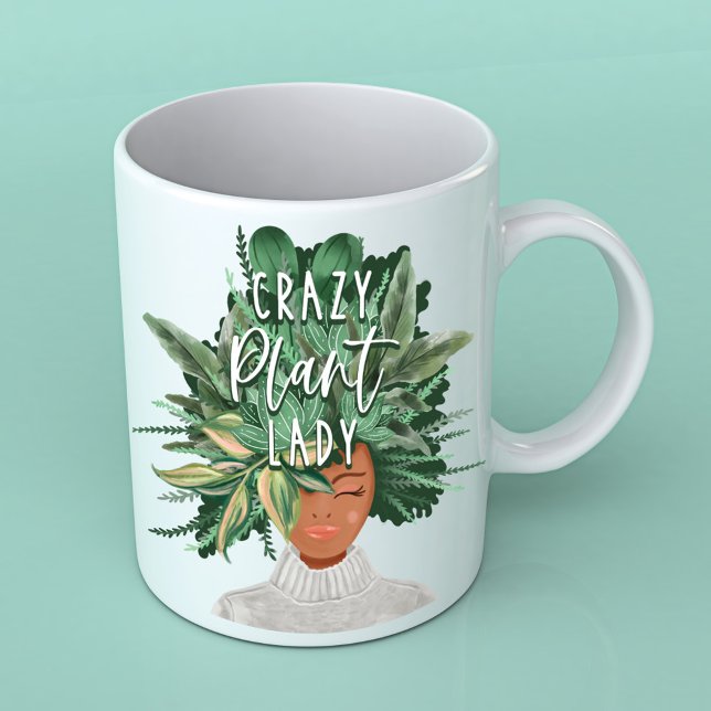 Mug Plante folle Lady Fun Aquarelle Plante Lady Hairdo (Créateur téléchargé)