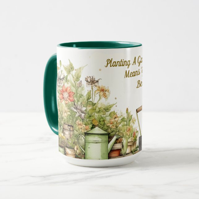 Mug Planter Une Bouge En Céramique Du Jardin (Devant gauche)