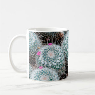 Mug Plantes de cactus aux minuscules fleurs roses