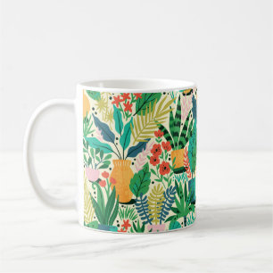 Mug Plantes de maison en pots en céramique motif sans