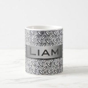Mug Plaque de métal diamant avec monogramme Acier Plaq