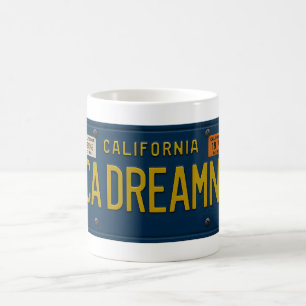 Mug Plaque d'immatriculation Rétro 1969 Californie Rêv
