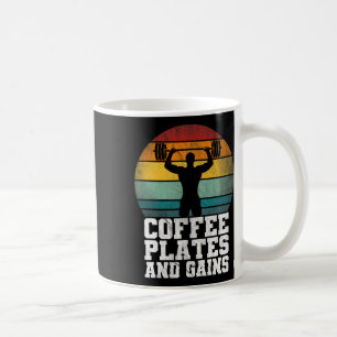 Mug Plaques Et Gains De Café - Travail De Poids Rétro