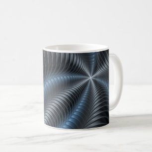 Mug Plastique bleu gris 3D Fractal Art moderne Abstrai