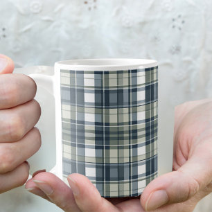 Mug Plat blanc blanc vert bleu Denim Sage