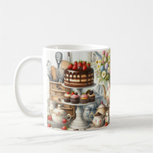 Mug Plats de ferme avec théière et pâtisserie en céram