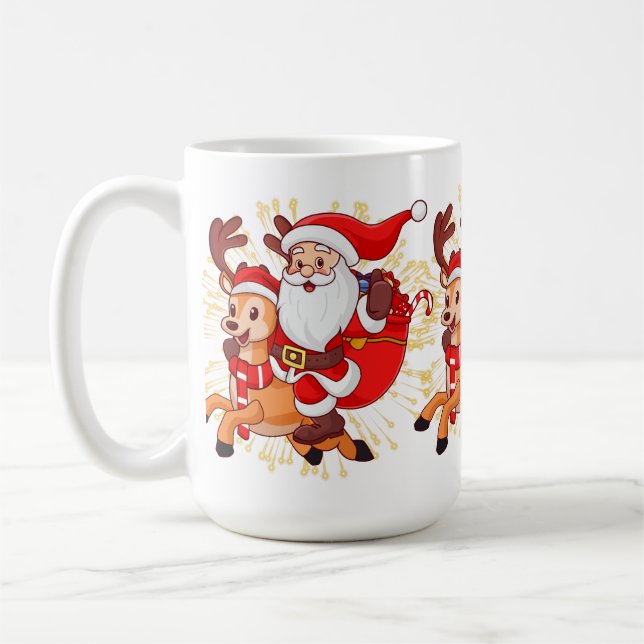 Mug **"Playful Santa Claus Design – Fun and Festive Ch (Gauche)